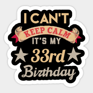 33rd birthday Sticker